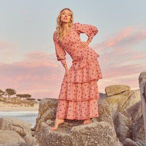 Brenda Tiered Skirt - Primrose Bouquet Floral